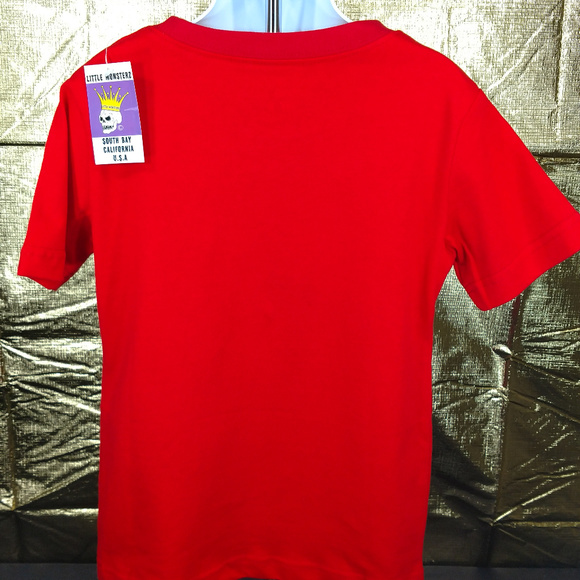 Little Monsters Skull Red Graphic Tee Sz 6 T-Shirt - Picture 4 of 8